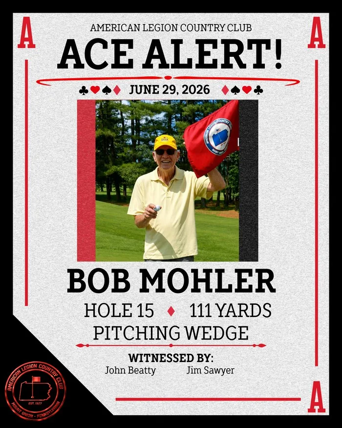 Ace Alert: Bob Mohler, June 29, 2026, Hole 15, 111 yards, Pitching Wedge