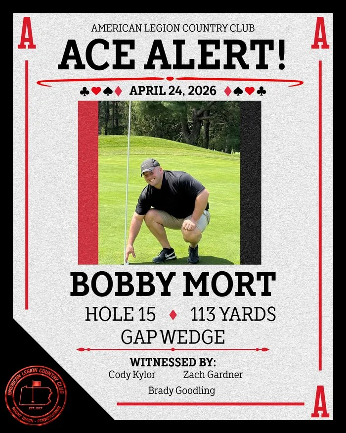 Ace Alert: Bobby Mort, April 24, 2026, Hole 15, 113 yards, Gap Wedge
