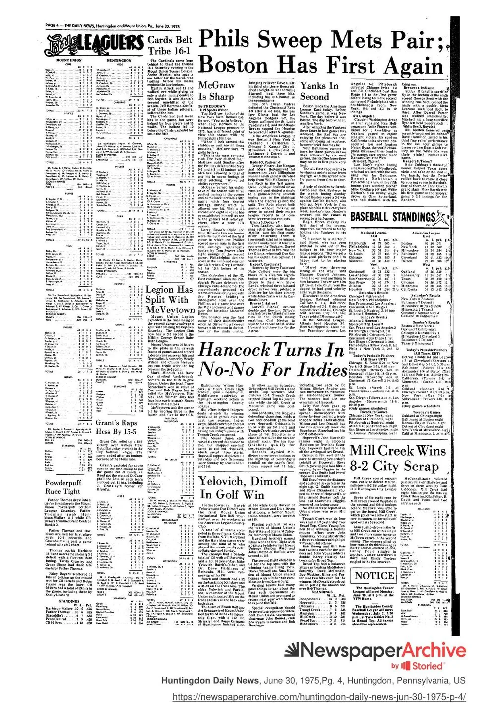 Newspaper coverage of the inaugural 1975 June Invitational